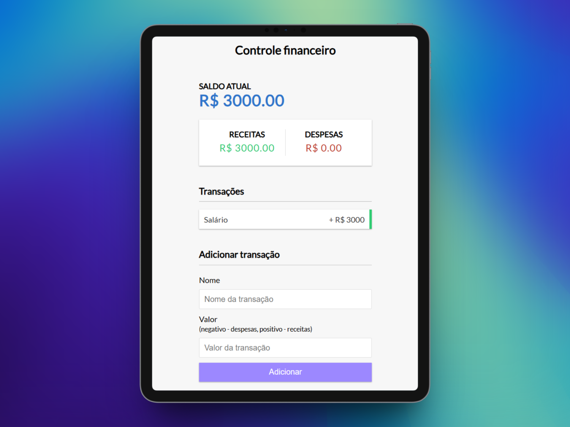 Controle financeiro